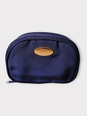 DIOR Vintage Midnight Blue Toiletry Bag with Gold Accent